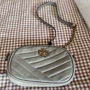 Tory Burch dove grey Kira camera bag